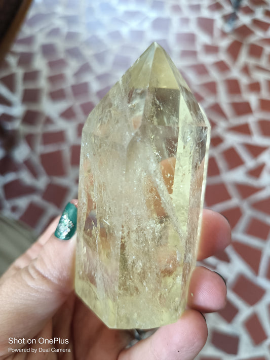 Citrine & Smokey Quartz phantoms, rainbows, freeform