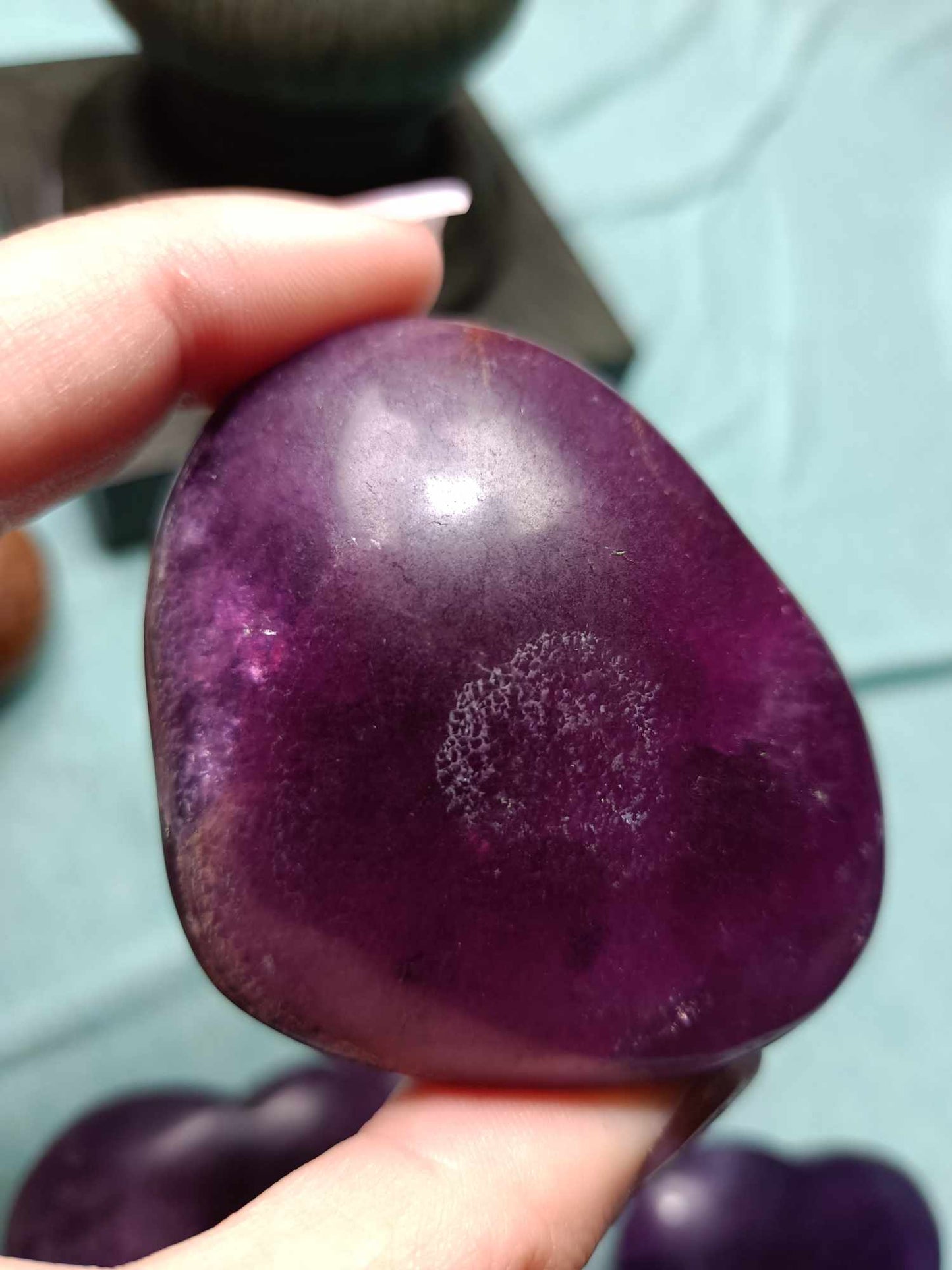 Purple Fluorite Crystal Heart