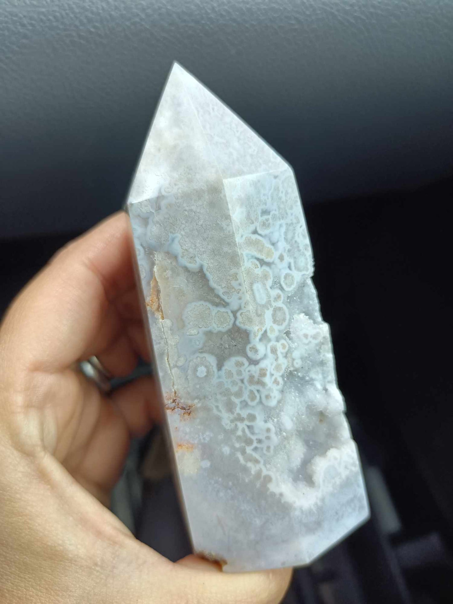 Blue Amethyst tower with Druzy
