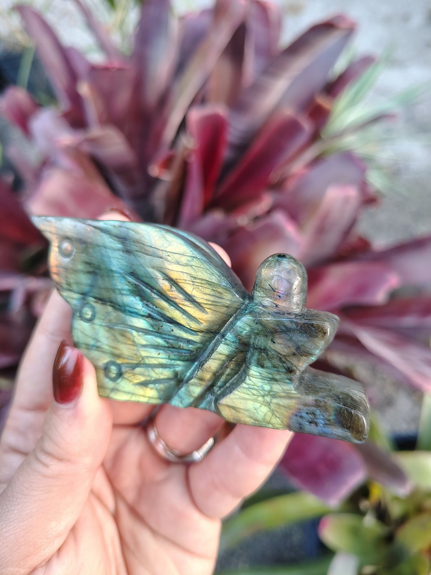 Labradorite Fairy Stone fantasy carving