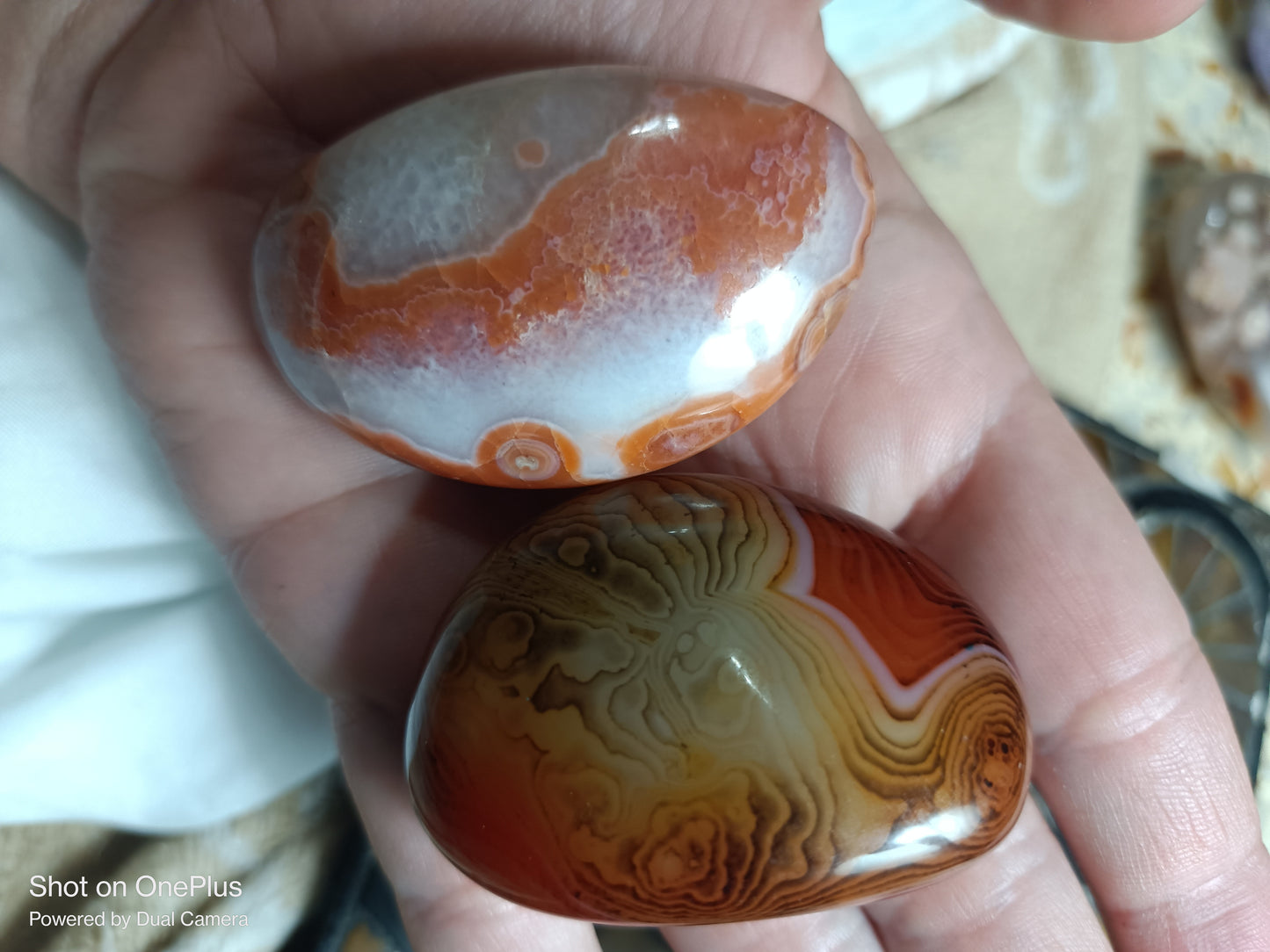 Sardonyx Palmstone and Red Agate Combo Palmstones