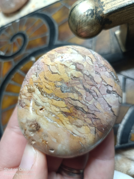 Ibis Jasper PalmStone with pink and yellow