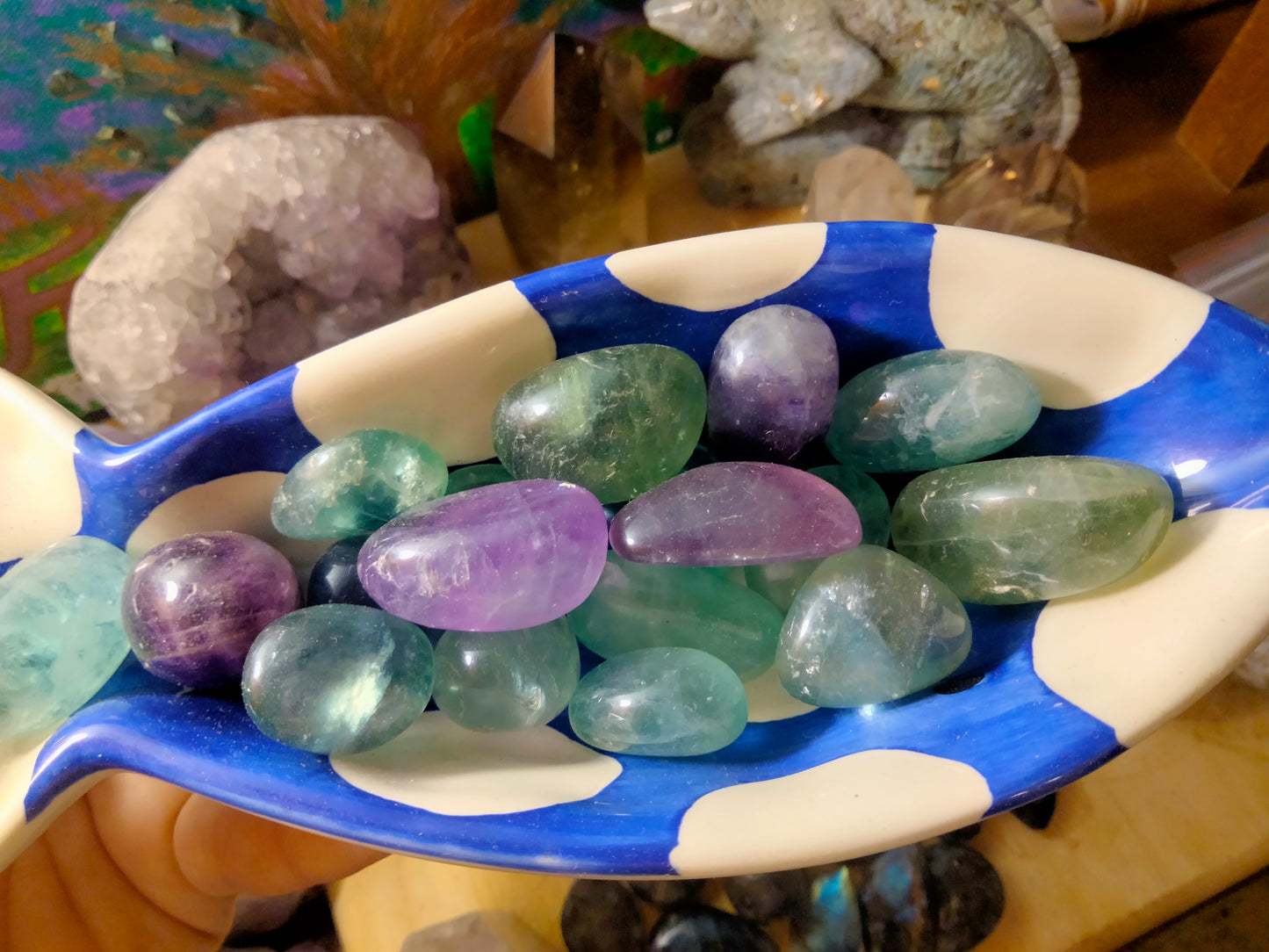 Fluorite Tumbles in a bag!