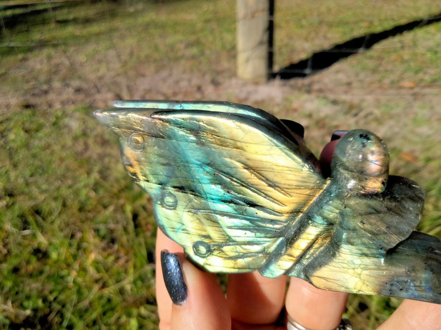 Labradorite Fairy Stone fantasy carving