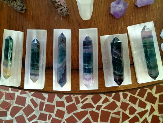 selenite slab fluorite sold separately