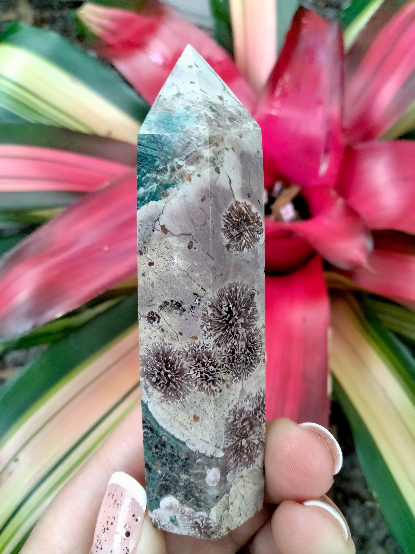 Rainforest Jasper with Dendritic Flowers