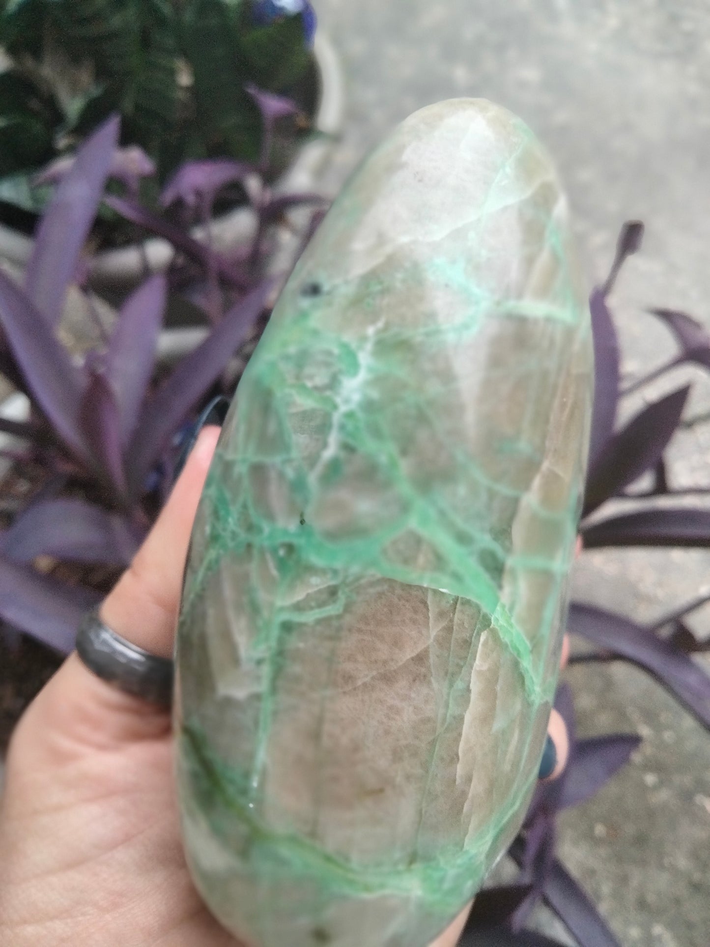Green Moonstone Freeform LG garnerite stone