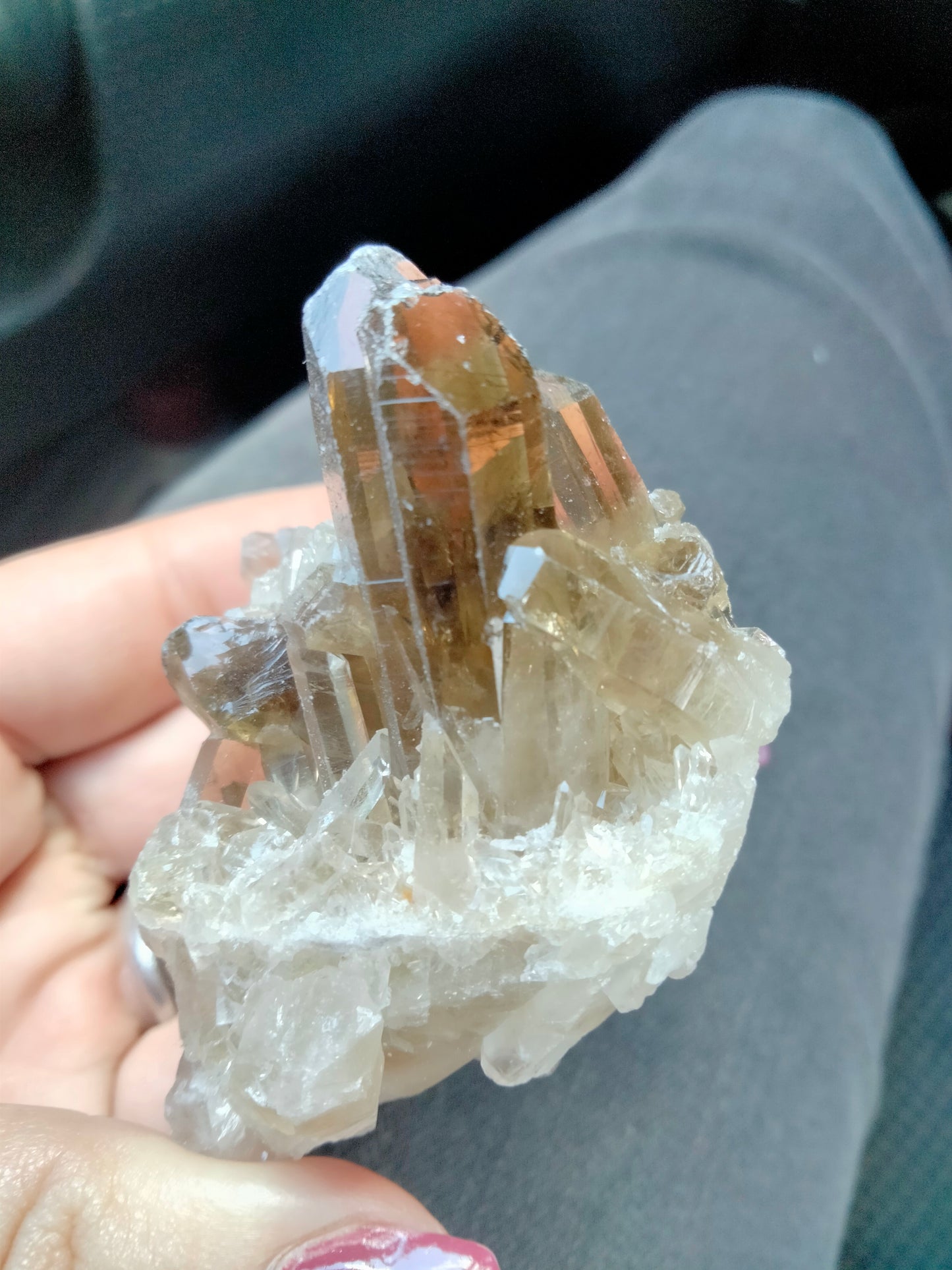 Smokey Citrine Raw Cluster with azeztulite infusion