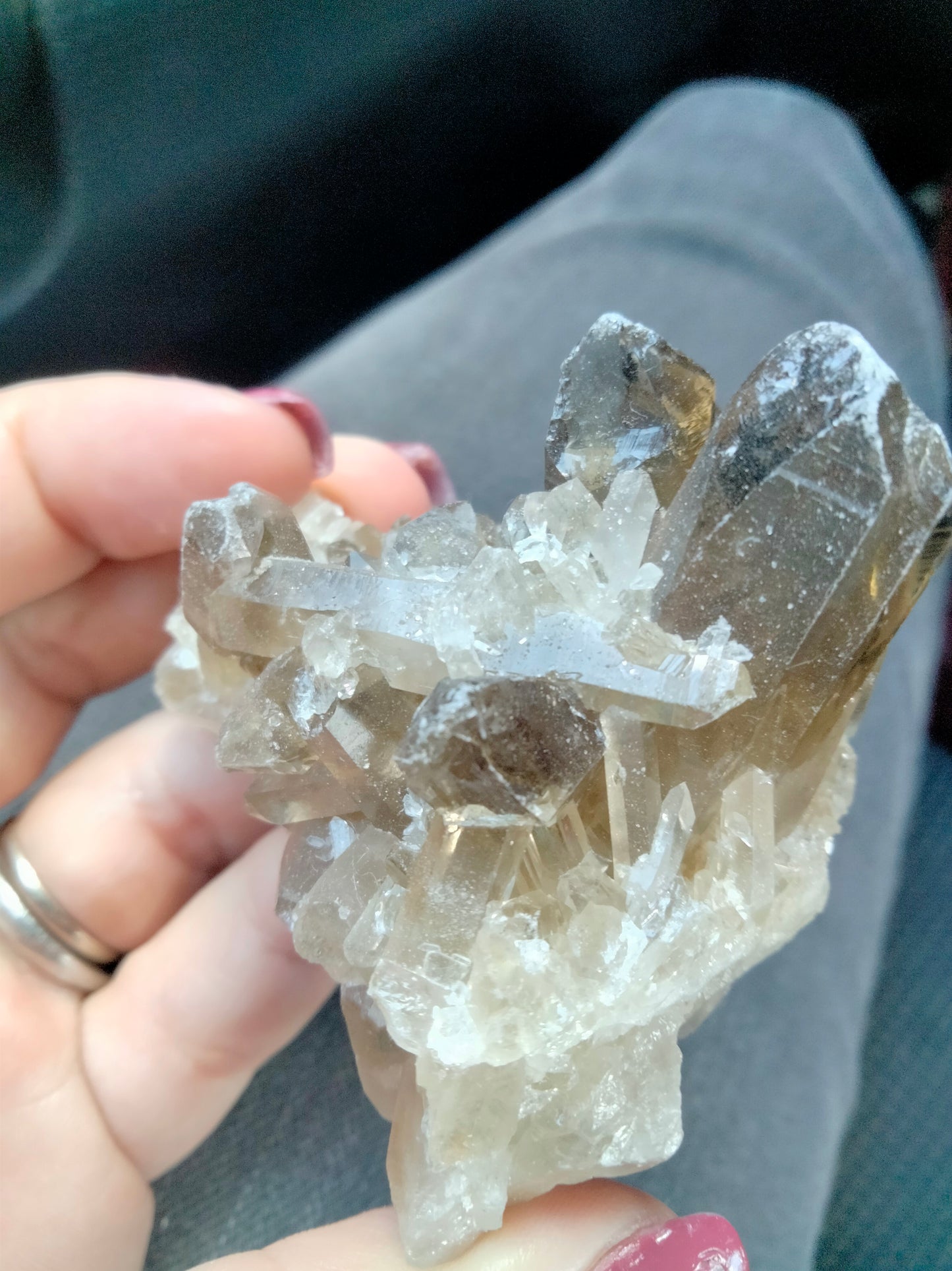 Smokey Citrine Raw Cluster with azeztulite infusion