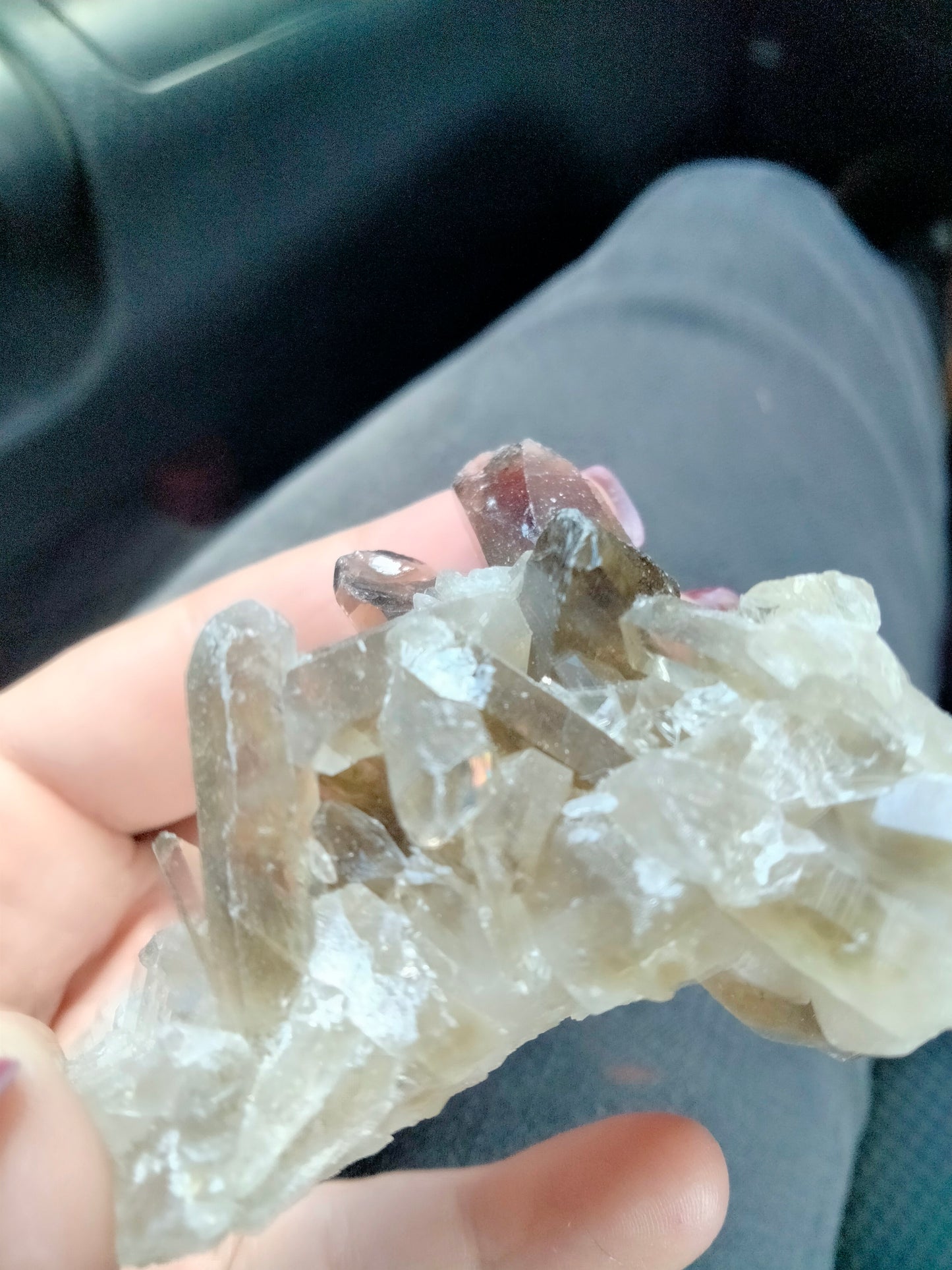 Smokey Citrine Raw Cluster with azeztulite infusion