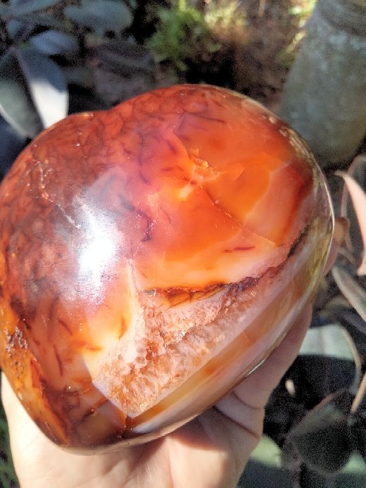 Carnelian Jasper Heart with levels & pools XL