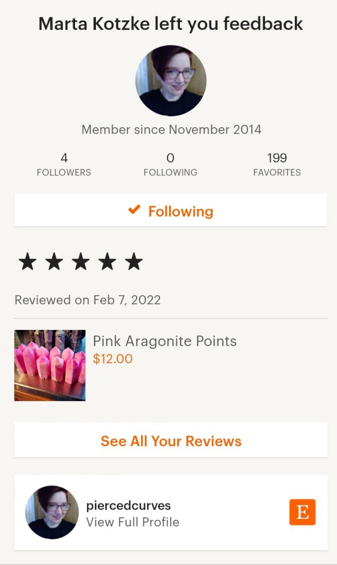 OFG 5 star review on Etsy