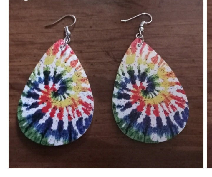 Peacemade teardrop earrings Hippie Tie Dye