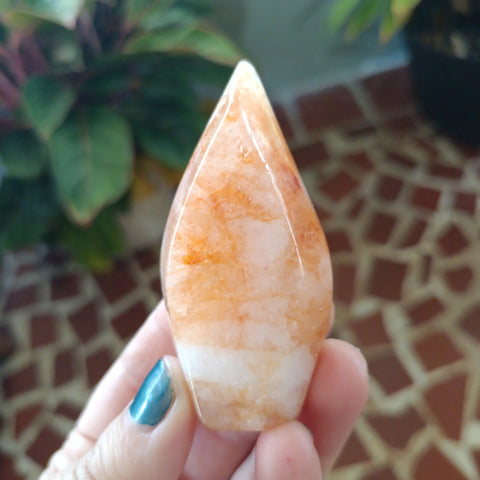 Fire Quartz Teardrop Freeform