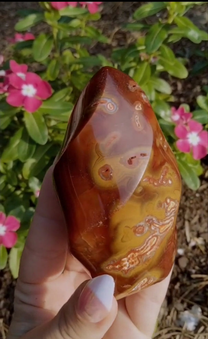 Mookiate infused Carnelian Jasper Flame