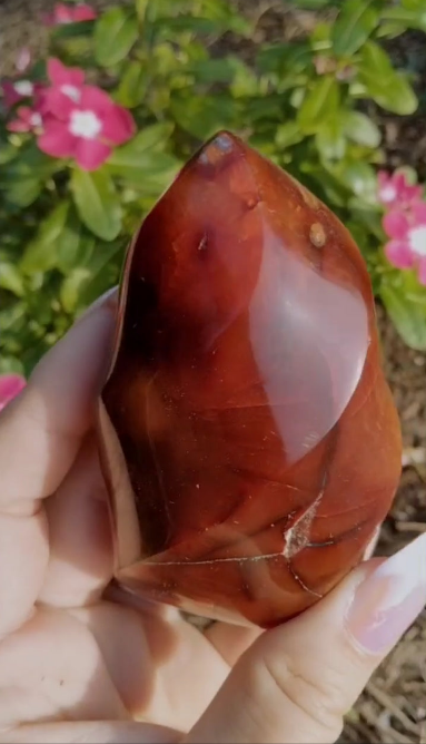 Mookiate infused Carnelian Jasper Flame