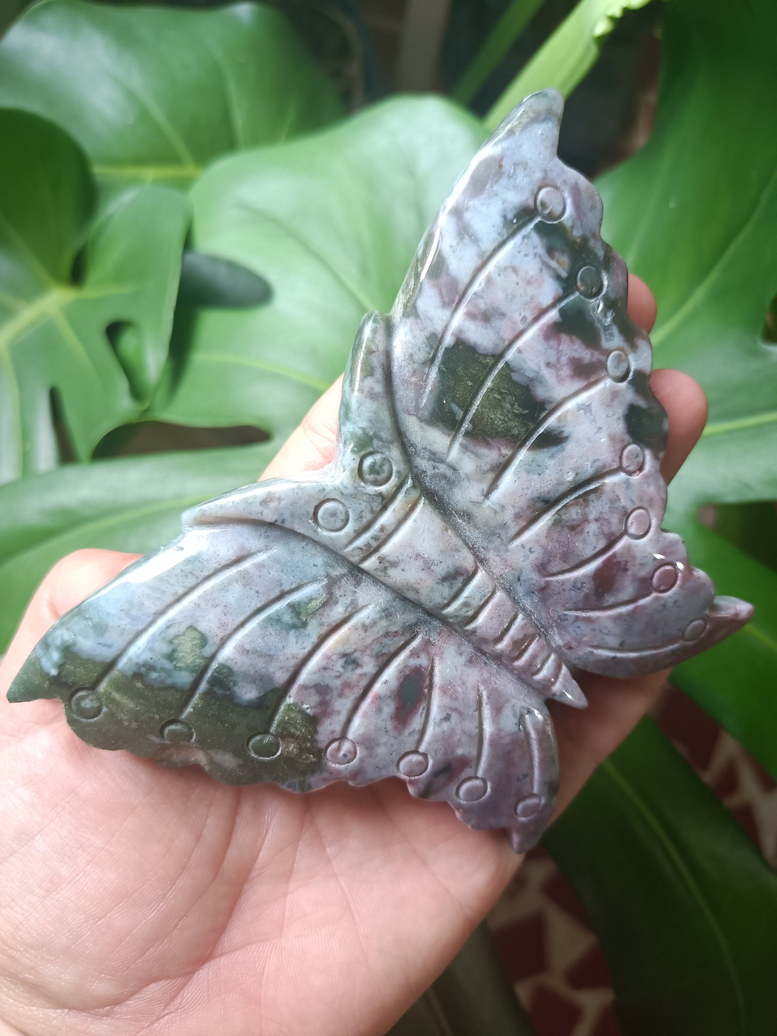 Ocean Jasper Crystal Butterfly carving