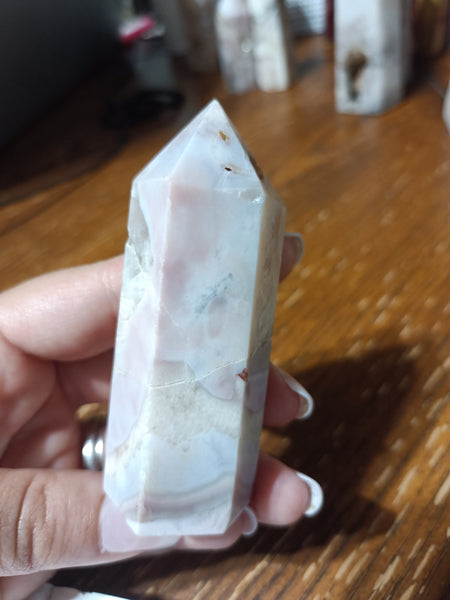 Pink Amythyst & Chalcedony Tower