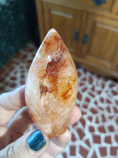 Fire Quartz Teardrop Freeform