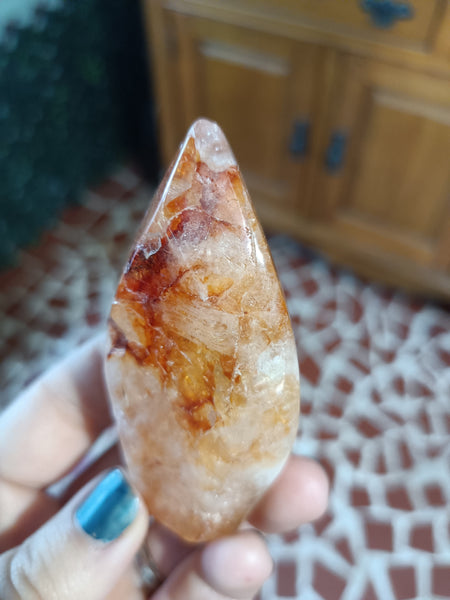 Fire Quartz Teardrop Freeform