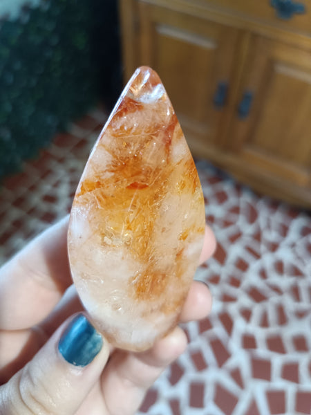 Fire Quartz Teardrop Freeform