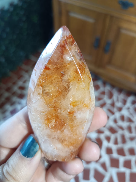 Fire Quartz Teardrop Freeform