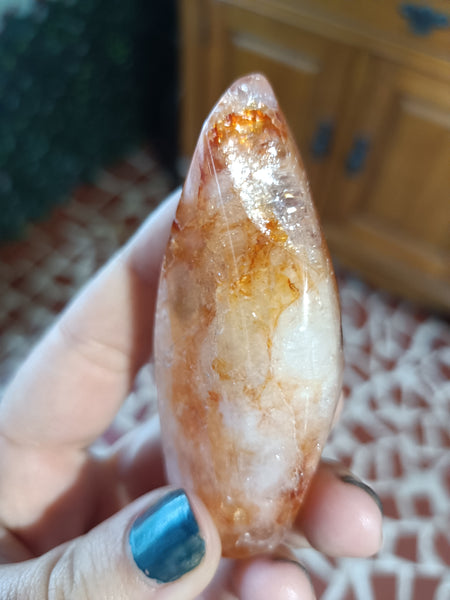 Fire Quartz Teardrop Freeform