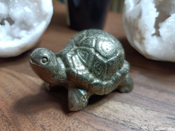 Pyrite Fool's Gold Turtle Medium