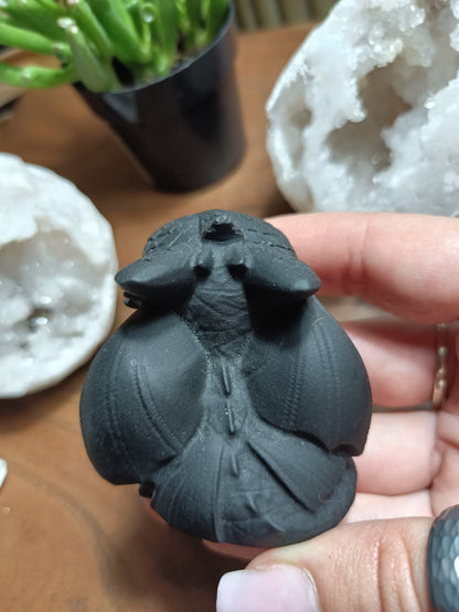 Obsidian crystal rock toothless Dragon Carving