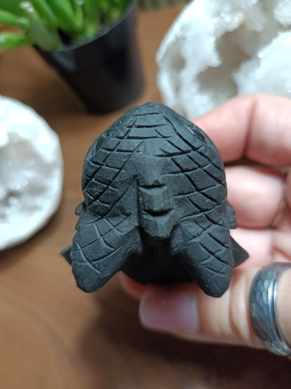 Obsidian crystal rock toothless Dragon Carving