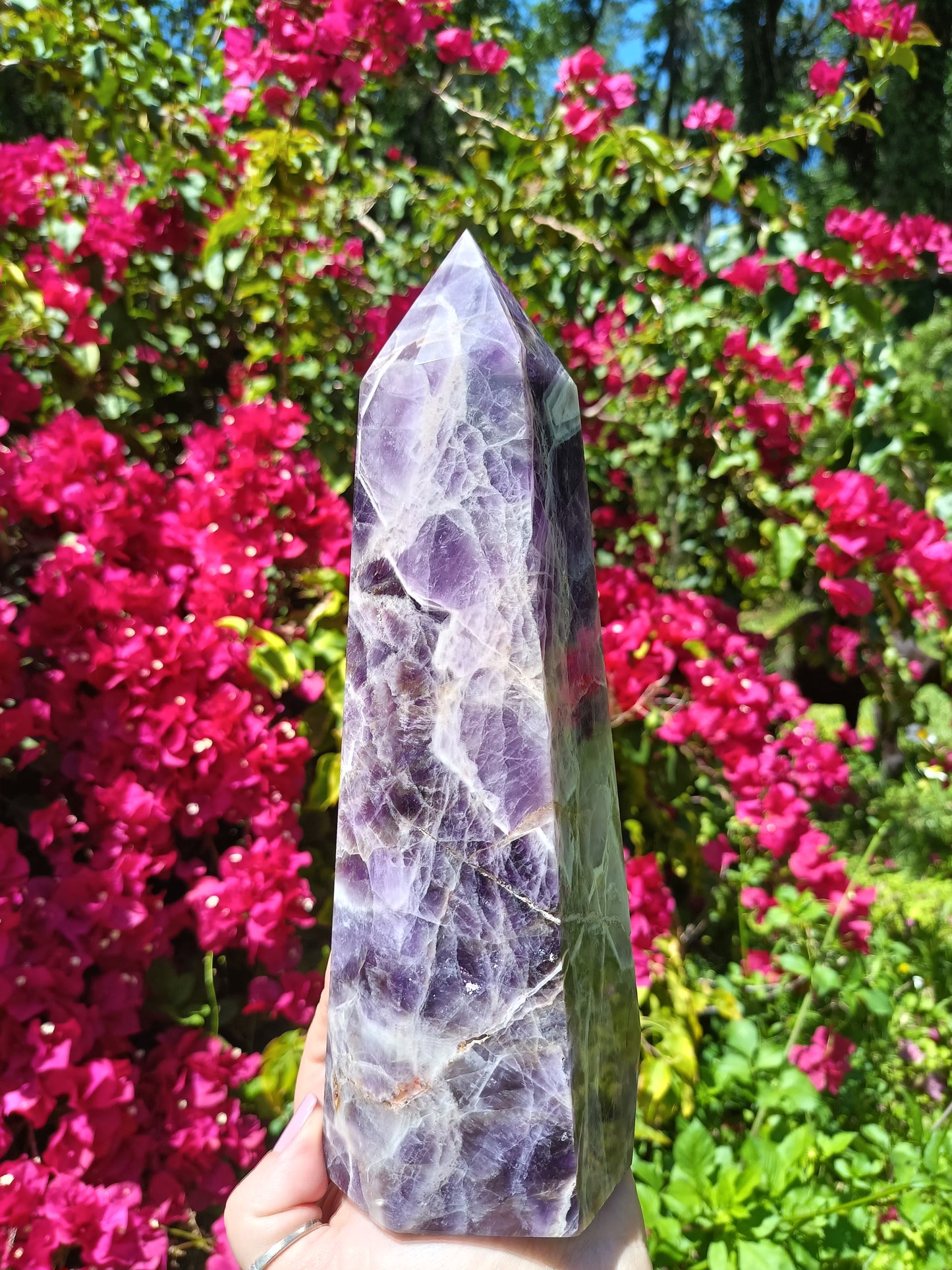 Amethyst Tower Chevron druzy Large!