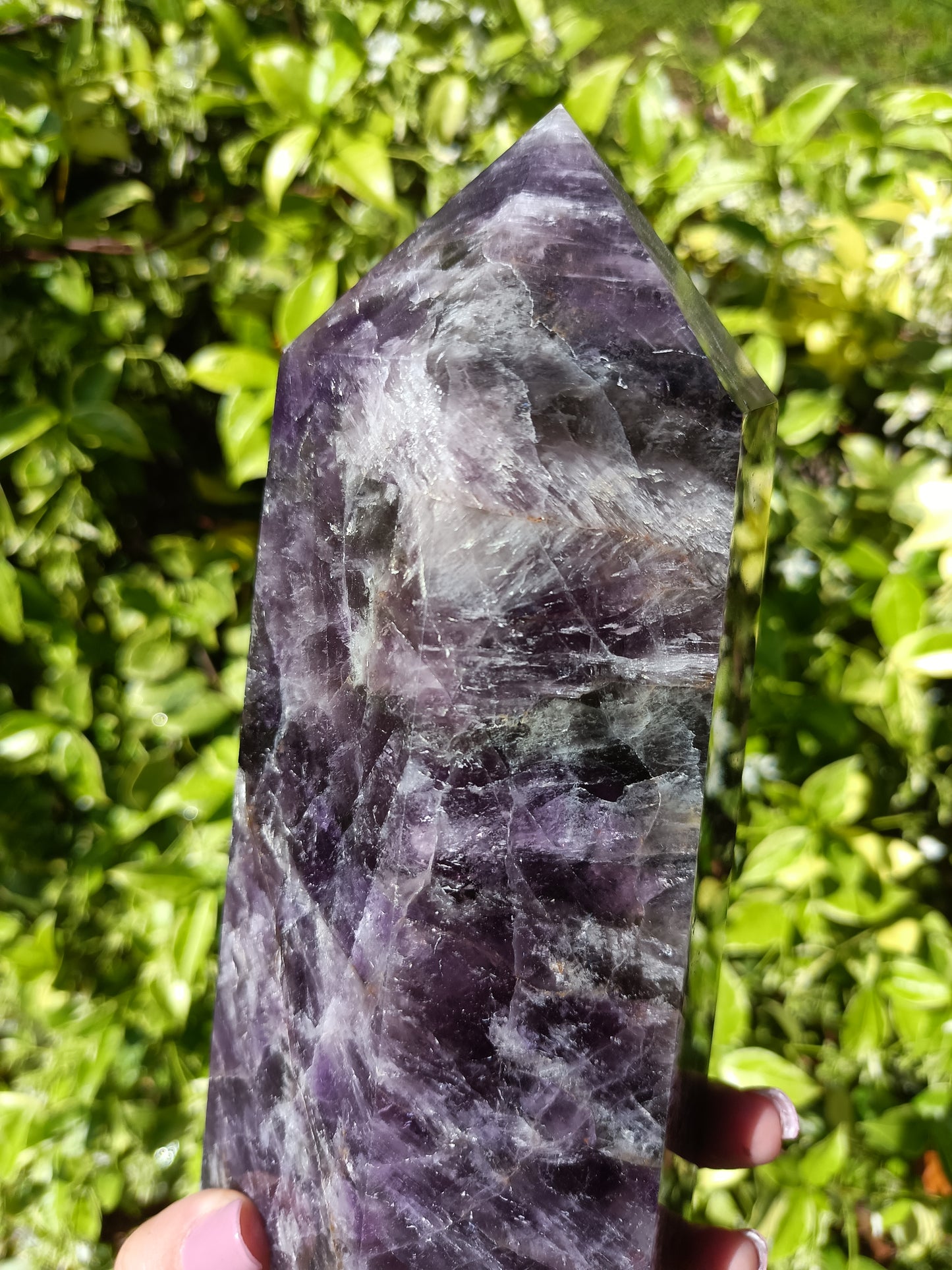 Amethyst Tower with Smokey Quartz Infusion