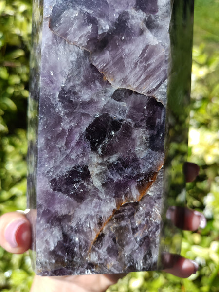 Amethyst Tower with Smokey Quartz Infusion