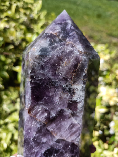 Amethyst Tower with Smokey Quartz Infusion