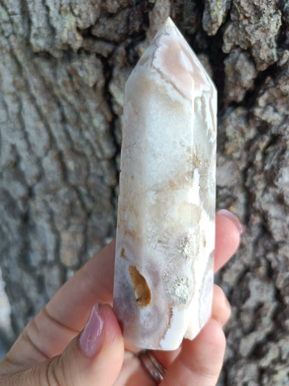 Pink Amythyst Tower with Chalcedony infusion