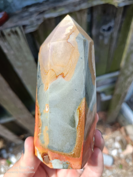 Pastel Jasper, Polychrome Jasper Stone Tower, Dessert Jasper Rock Polished specimen Crystal Point