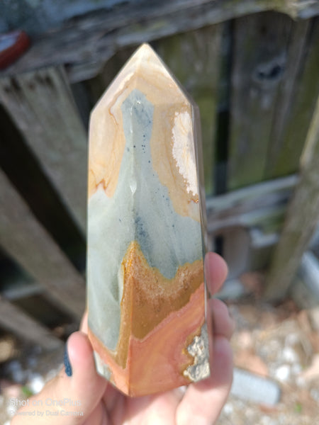 Pastel Jasper, Polychrome Jasper Stone Tower, Dessert Jasper Rock Polished specimen Crystal Point