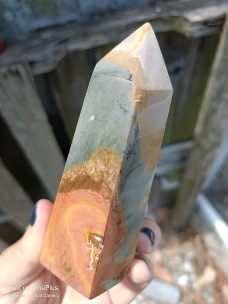 Pastel Jasper, Polychrome Jasper Stone Tower, Dessert Jasper Rock Polished specimen Crystal Point