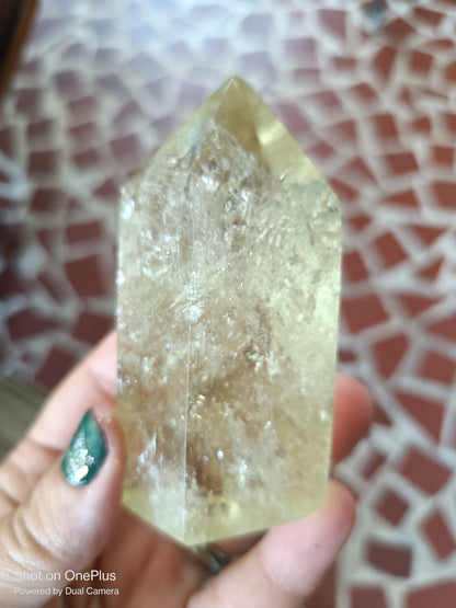 Citrine & Smokey Quartz phantoms, rainbows, freeform