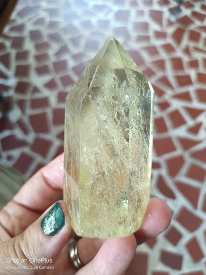 Citrine & Smokey Quartz phantoms, rainbows, freeform