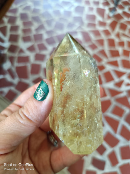 Citrine & Smokey Quartz phantoms, rainbows, freeform