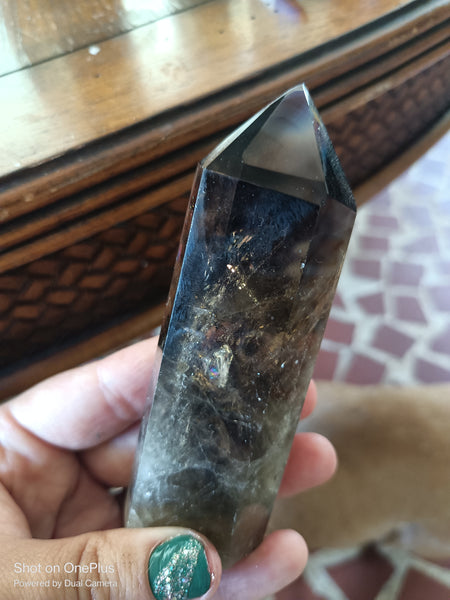 Smokey infused Citrine Quartz Tower