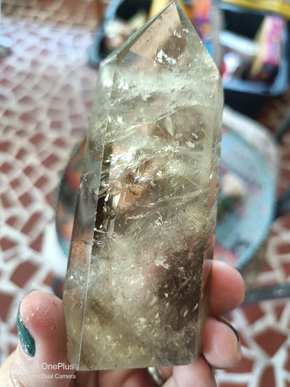 Natural, polished high quality Citrine Quartz Tower