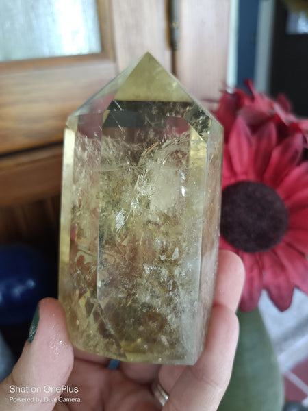 Citrine Tower high quality yellow quartz polished crystal point