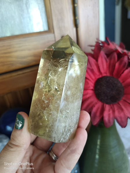 Citrine Tower high quality yellow quartz polished crystal point