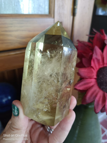 Citrine Tower high quality yellow quartz polished crystal point