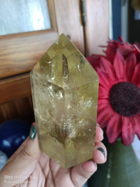 Citrine Tower high quality yellow quartz polished crystal point