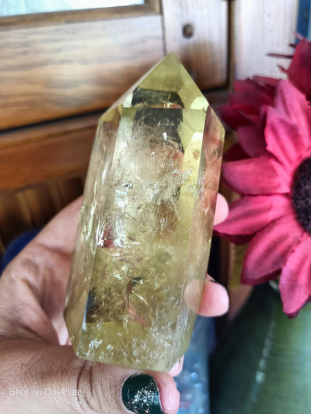 Citrine Tower high quality yellow quartz polished crystal point