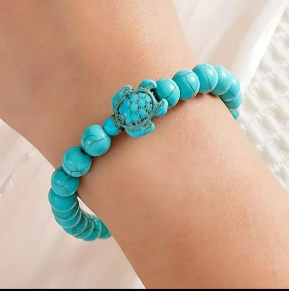 Turquoise Sea Turtle Nautical Bracelet