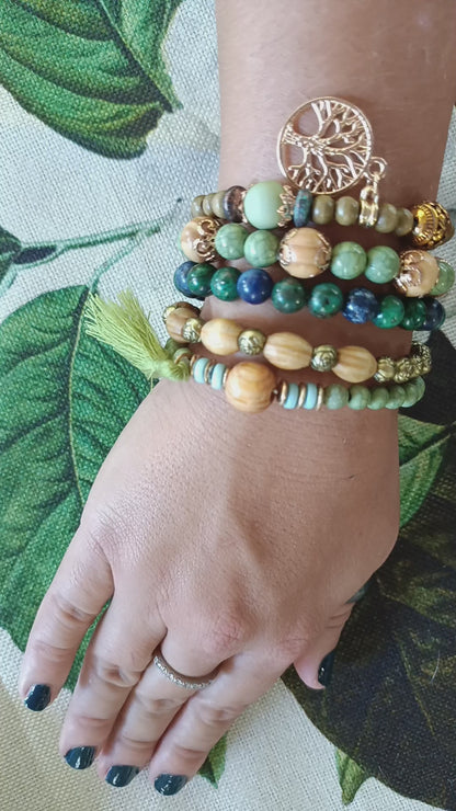 Crystal Bracelet (Green Earth Set )